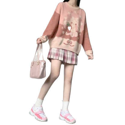Kawaii Fashion Sweater Whimsical Jacquard Dreamweaver Pullover