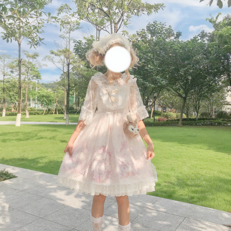 Kawaii Fashion Lolita Dress Whispers of Blossom Chiffon Daybreak Reverie
