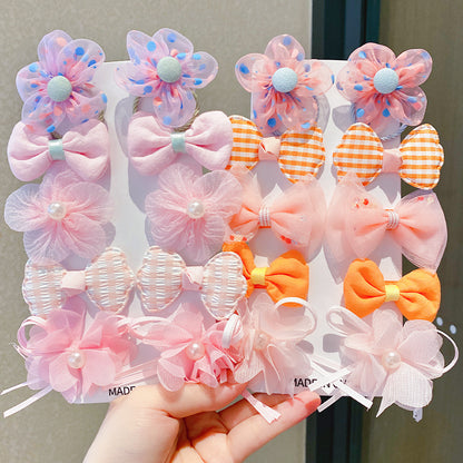 Kawaii Fashion Whimsical Blossom Bow Hair Accessory Ensemble