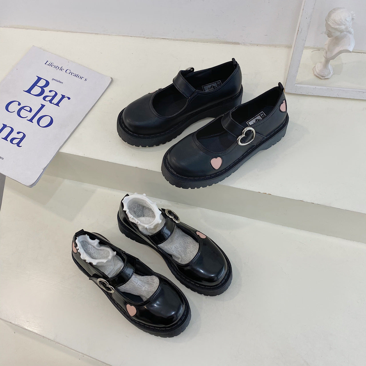 Kawaii Fashion Shoes Midnight Velvet Whisper Wedge Shoes