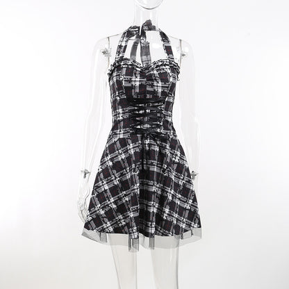 Kawaii Fashion Punk Dress Midnight Plaid Whispers Dress