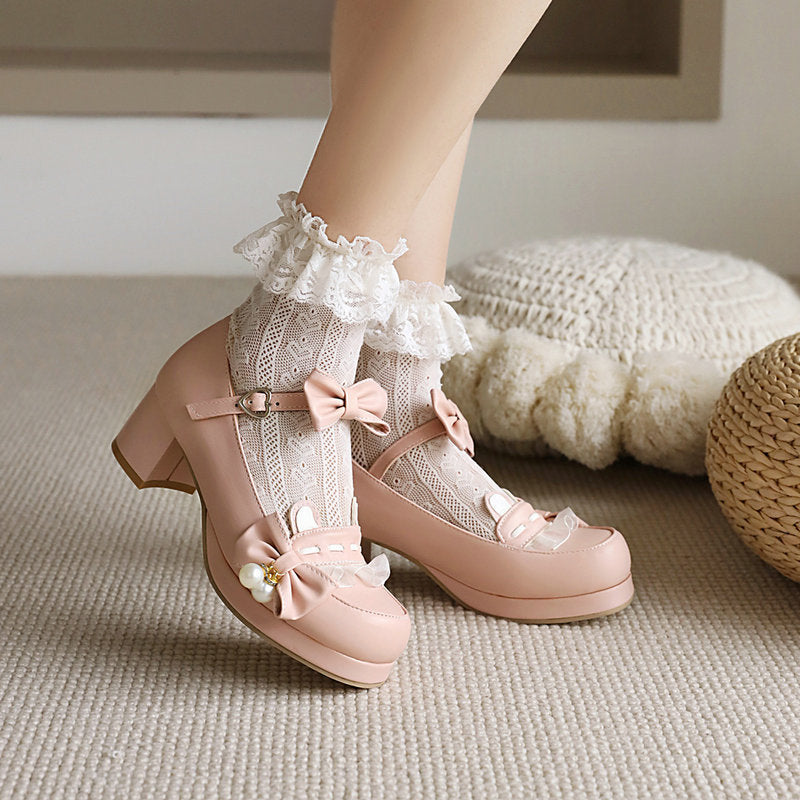 Kawaii Fashion Shoes Velvet Apricot Dreamstep Heels