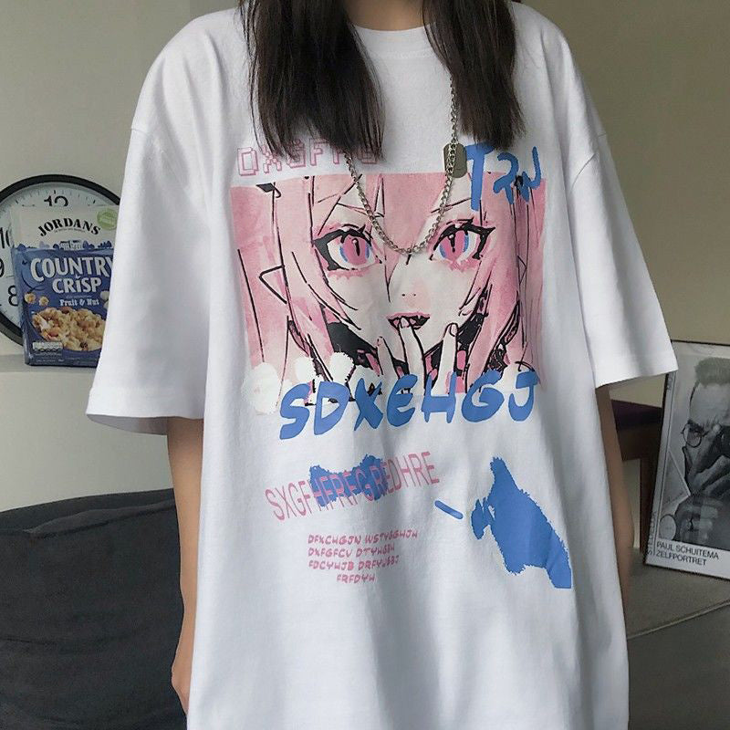 Kawaii Fashion Shirt Whimsical Cherry Blossom Serenade Top - casual kawaii