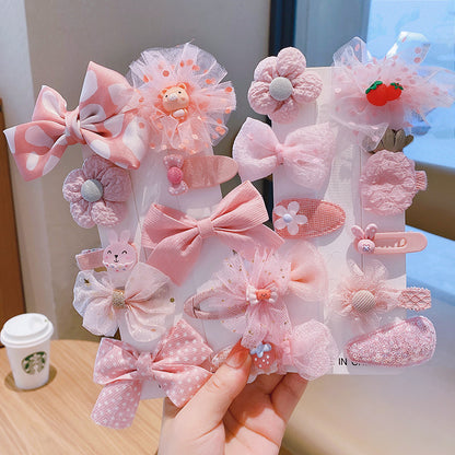 Kawaii Fashion Whimsical Blossom Bow Hair Accessory Ensemble