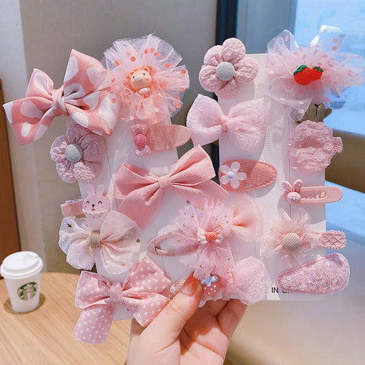 Kawaii Fashion Whimsical Blossom Bow Hair Accessory Ensemble