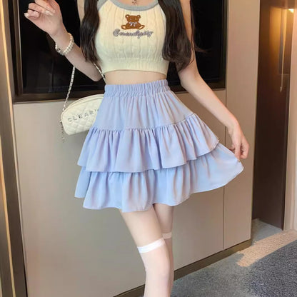 Kawaii Fashion Skirt Whimsical Inkblot Charm Skirt