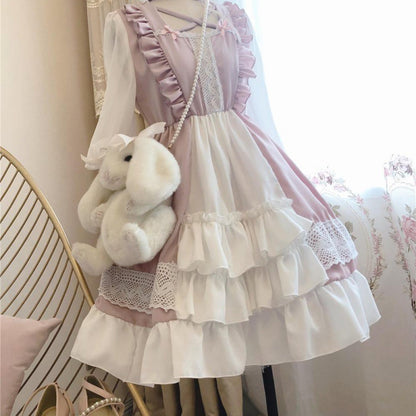 Kawaii Fashion Lolita Dress Whipped Cream Ruffle Dream A-Line Skirt