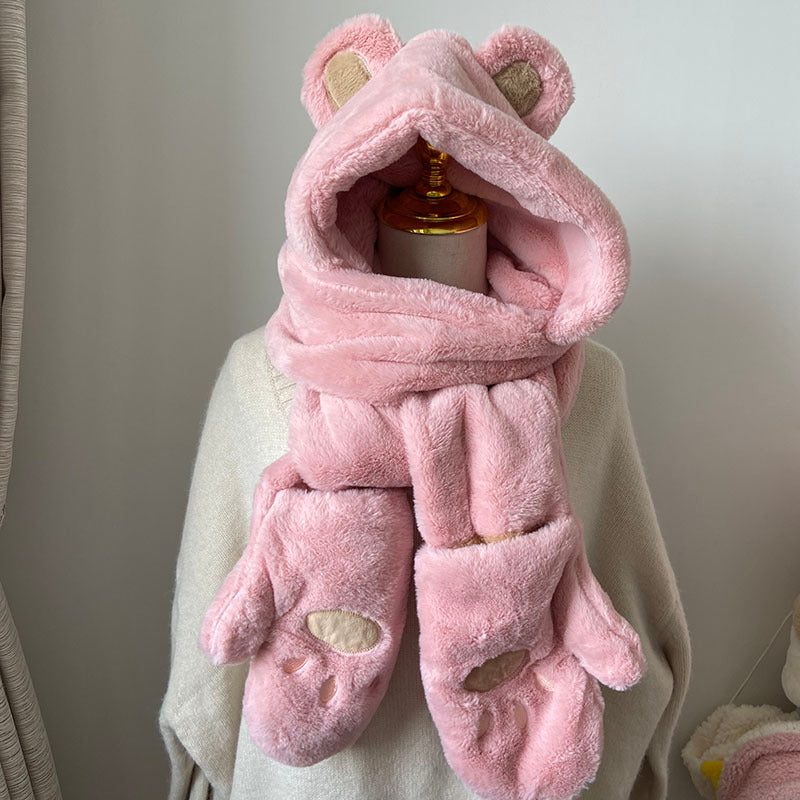 Kawaii Fashion Coat Whipped Winter Cloud Scarf Ensemble