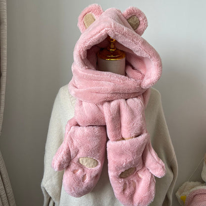 Kawaii Fashion Coat Whipped Winter Cloud Scarf Ensemble