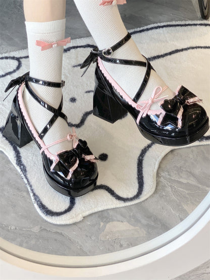 Kawaii Fashion Shoes Milk Cloud Ruffle Step Heels