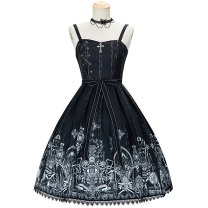 Kawaii Fashion Goth Dress Gilded Whispers Chiffon Empress Ensemble