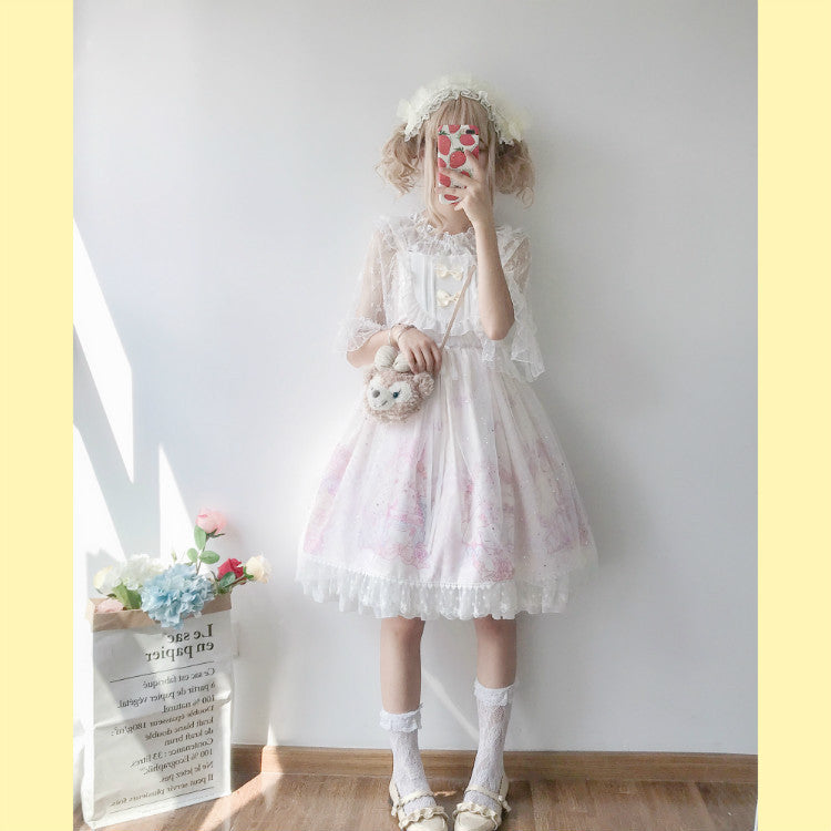 Kawaii Fashion Lolita Dress Whispers of Blossom Chiffon Daybreak Reverie
