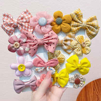 Kawaii Fashion Whimsical Blossom Bow Hair Accessory Ensemble