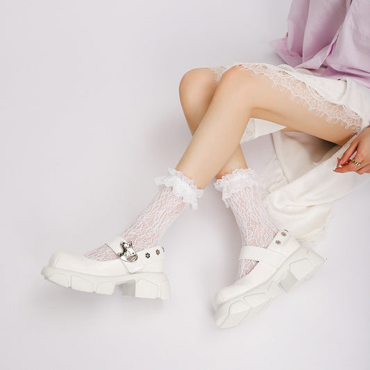 Kawaii Fashion Shoes Whimsical Velvet Buckle Mary Janes
