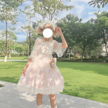 Kawaii Fashion Lolita Dress Whispers of Blossom Chiffon Daybreak Reverie
