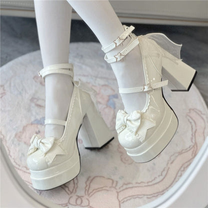 Kawaii Fashion Shoes Whimsical Twilight Buckle Heels