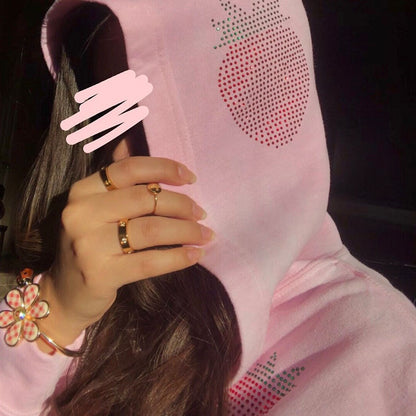 Kawaii Fashion Hoodie Blush Geometric Dreamscape Jacket