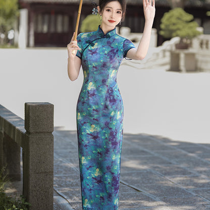 Womens New Chinese-style Cheongsam Maxi Dress