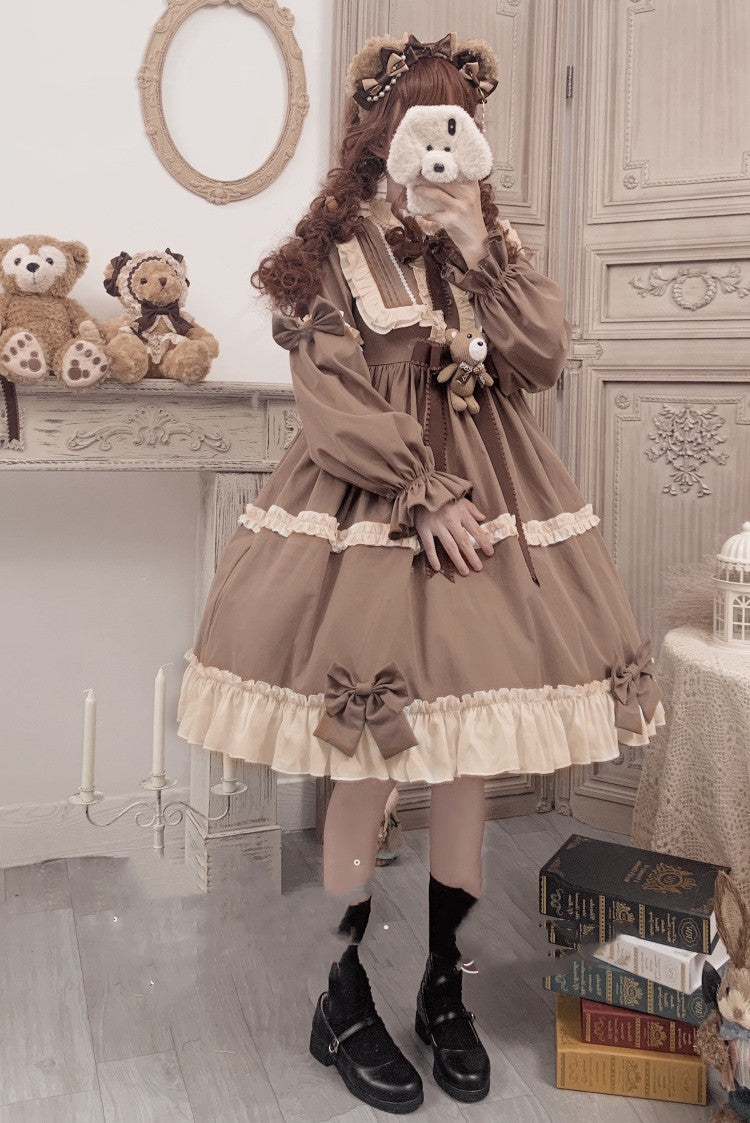 Kawaii Fashion Lolita Dress Caramel Blossom Chiffon Delight Dress