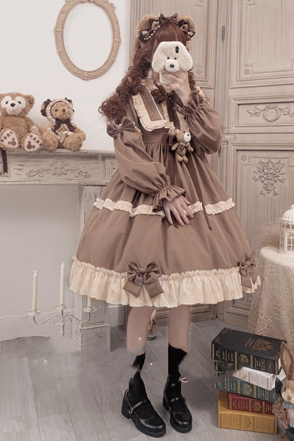 Kawaii Fashion Lolita Dress Caramel Blossom Chiffon Delight Dress