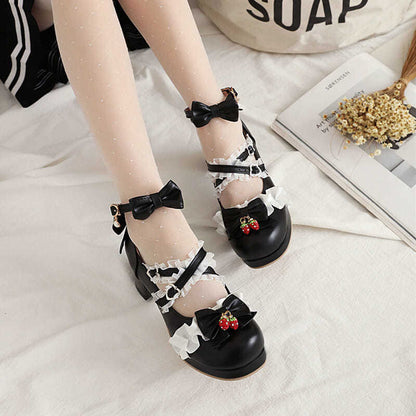Kawaii Fashion Shoes Velvet Whisper Buckle Heels