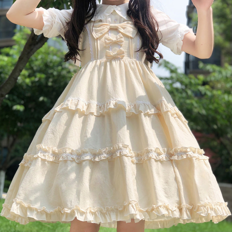 Kawaii Fashion Lolita Dress Apricot Dreamscape Suspender Dress