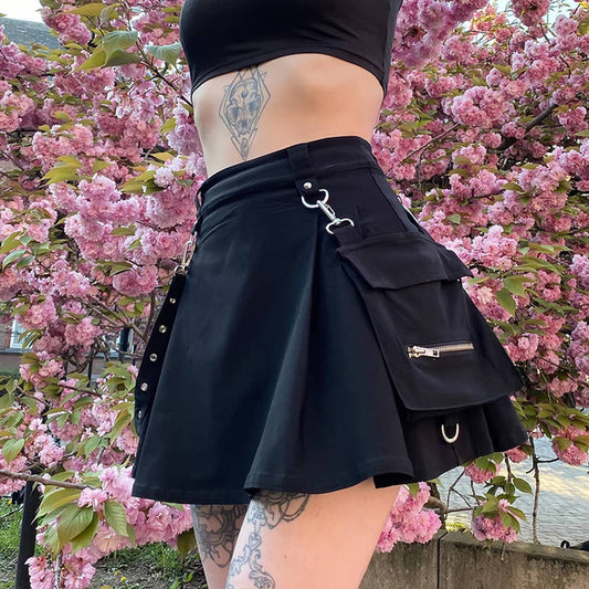 Punk Gothic High-Waist Lace Skirt for Women