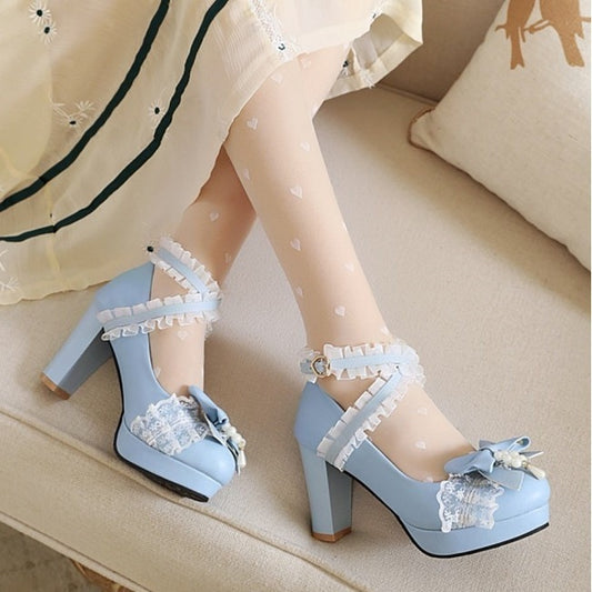 Kawaii Fashion Shoes Whimsical Cloud Puff Heels