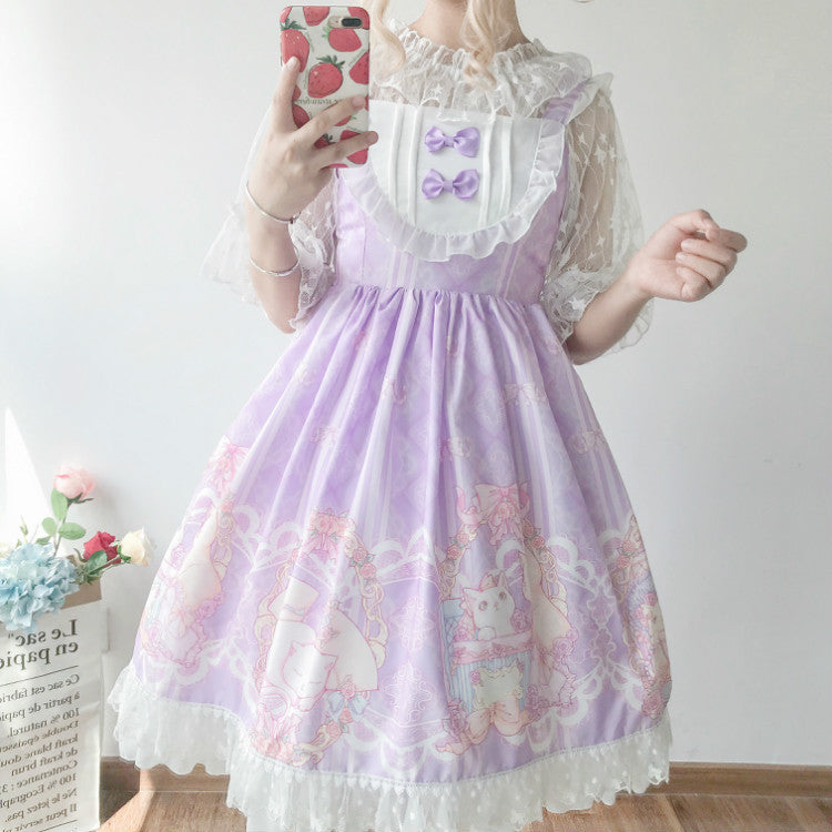 Kawaii Fashion Lolita Dress Whispers of Blossom Chiffon Daybreak Reverie