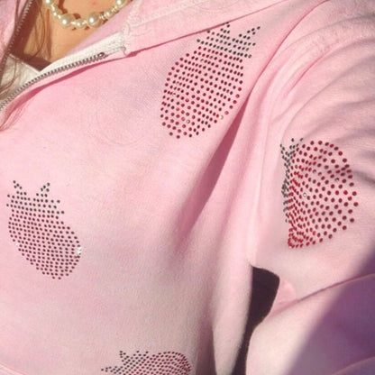 Kawaii Fashion Hoodie Blush Geometric Dreamscape Jacket
