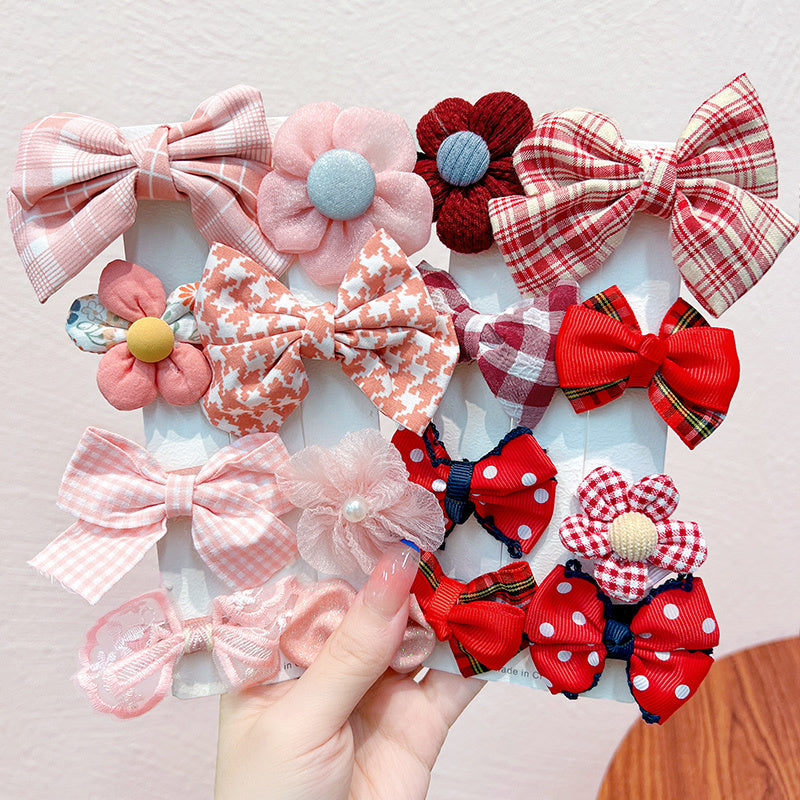 Kawaii Fashion Whimsical Blossom Bow Hair Accessory Ensemble