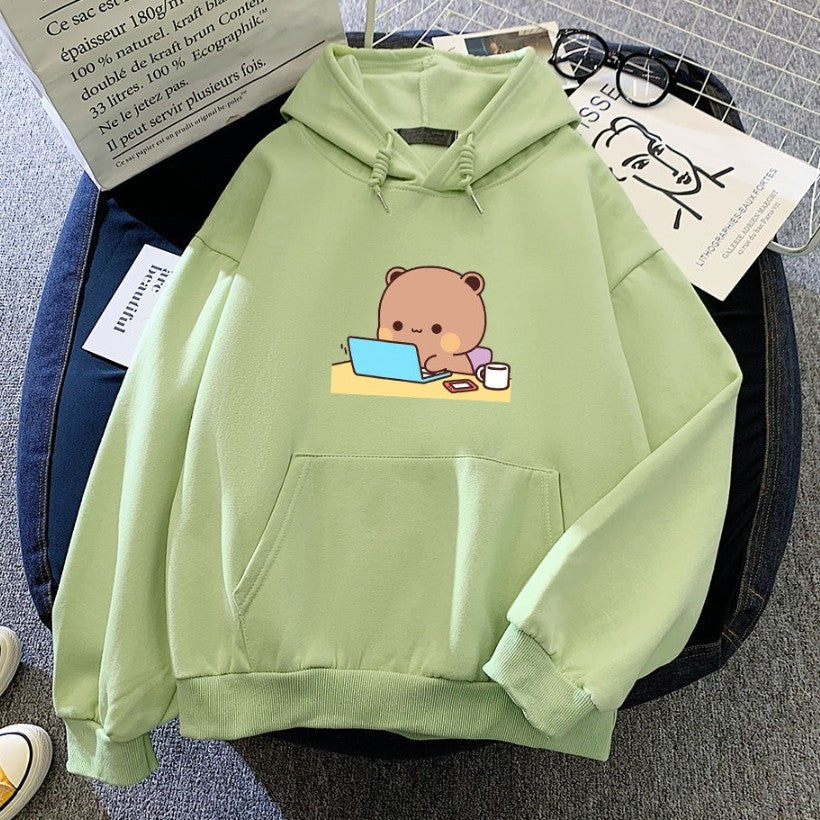 Kawaii Fashion Hoodie Emerald Dreamscape Print Pullover Hoodie