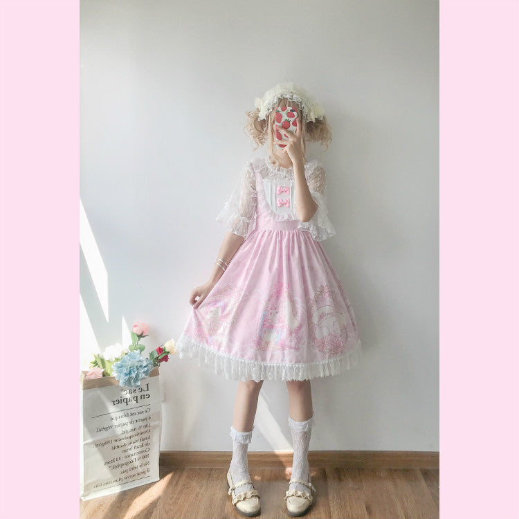 Kawaii Fashion Lolita Dress Whispers of Blossom Chiffon Daybreak Reverie