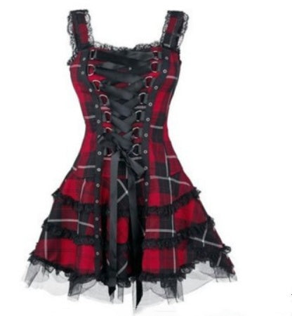 Kawaii Fashion Punk Dress Whimsical Berry Garden Cotton Dress