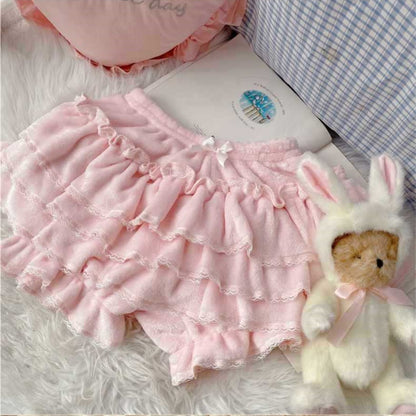 Kawaii Fashion Skirt Blushing Petal Chenille Dream Skirt Set