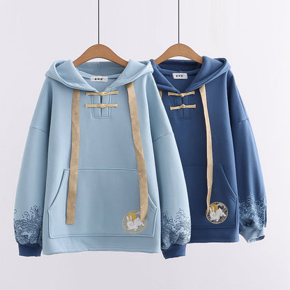 Kawaii Fashion Hoodie Whispers of Blue Cotton Blossom Top