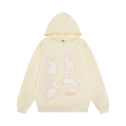 kawaii fashion creative Bunny Patch Embroidered Hoodie