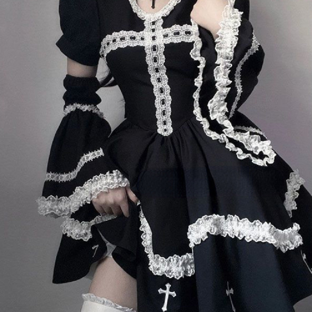 Kawaii Fashion Goth Dress Whispering Cherry Blossom A-Line Dress