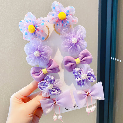 Kawaii Fashion Whimsical Blossom Bow Hair Accessory Ensemble