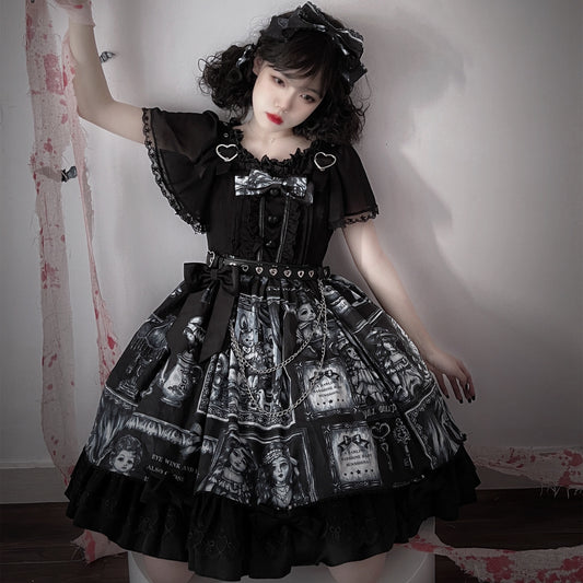 Kawaii Fashion Goth Dress Midnight Velvet Whisper A-Line Ensemble  
Ethereal Chiffon Dreamscape Layered Dress  
Moonlit Silk Lace Harmony Set  
Twilight Blossom A-Line Elegance  
Melancholy Rose Black Belted Surprise  
Jasmine Moonbeam Pullover