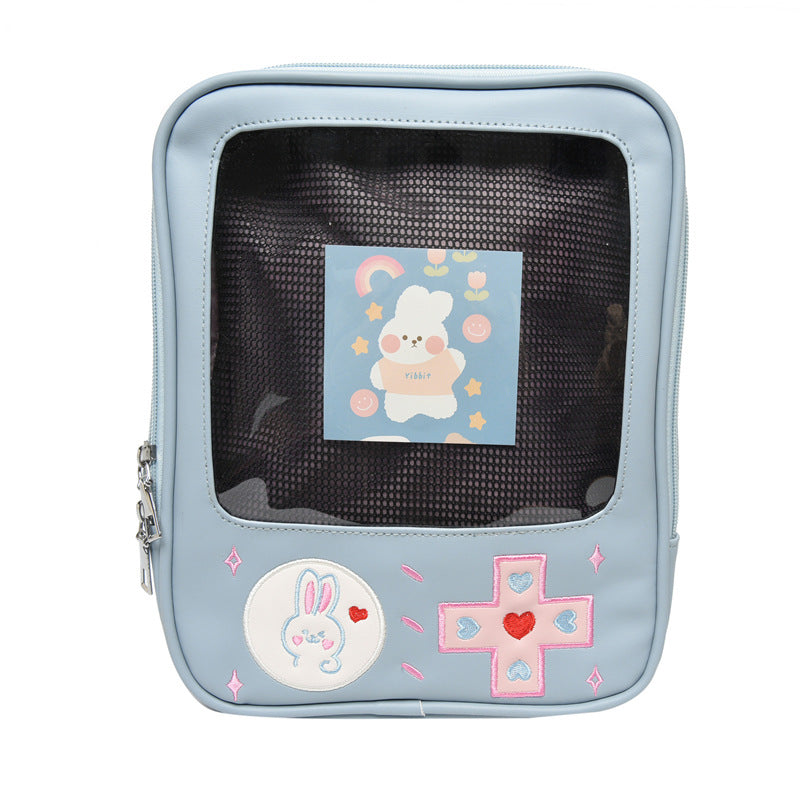 Kawaii Fashion Bag Whimsical Whiskers Embroidered Square Bag
