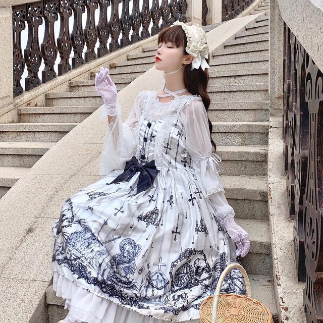 Kawaii Fashion Goth Dress Whispers of Frosted Moonlight Dress