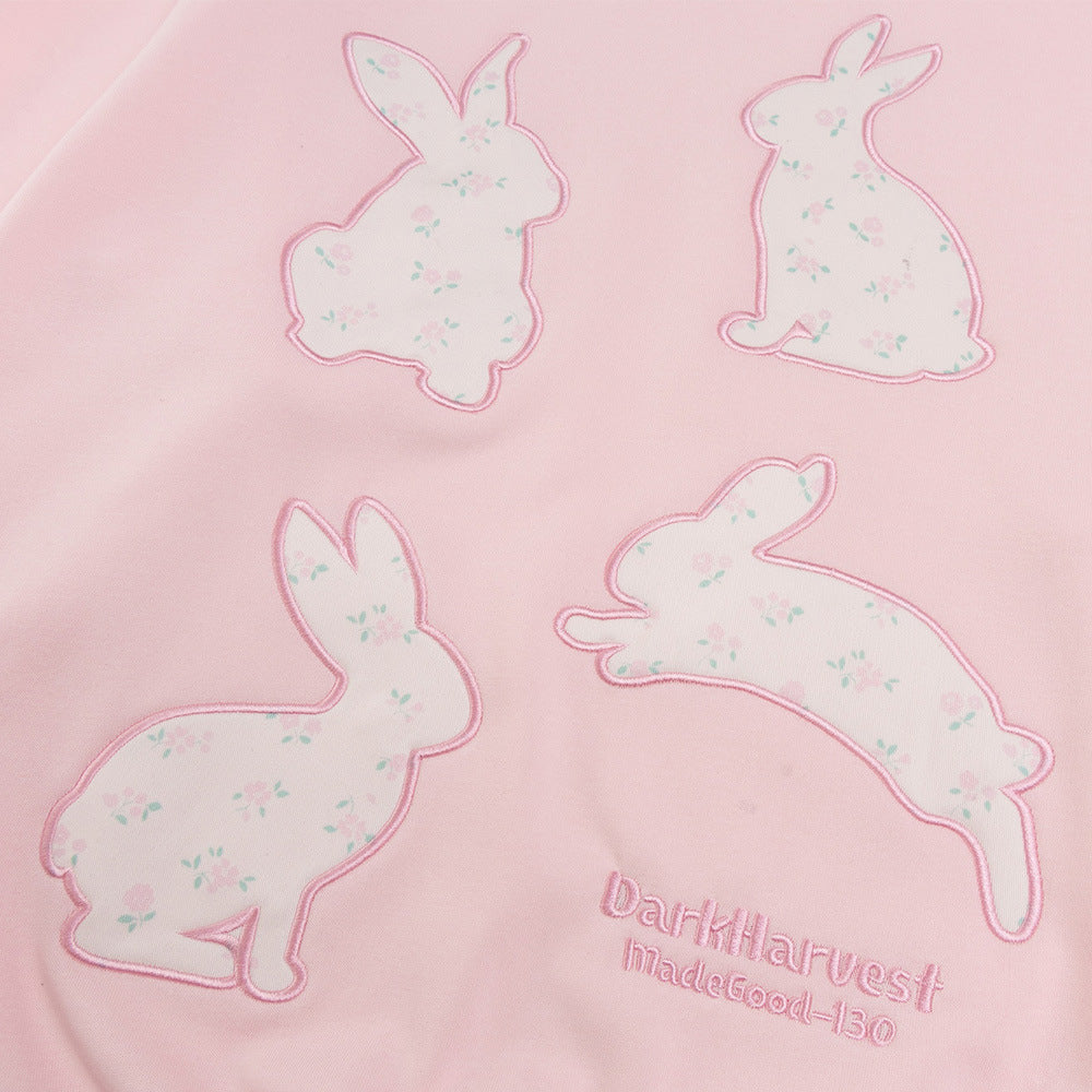 kawaii fashion creative Bunny Patch Embroidered Hoodie