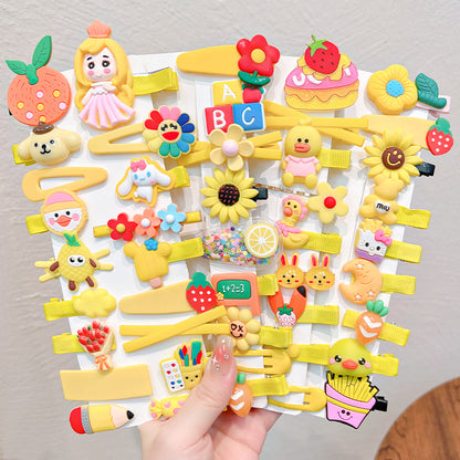 Kawaii Fashion Whimsical Blossom Bow Hair Accessory Ensemble