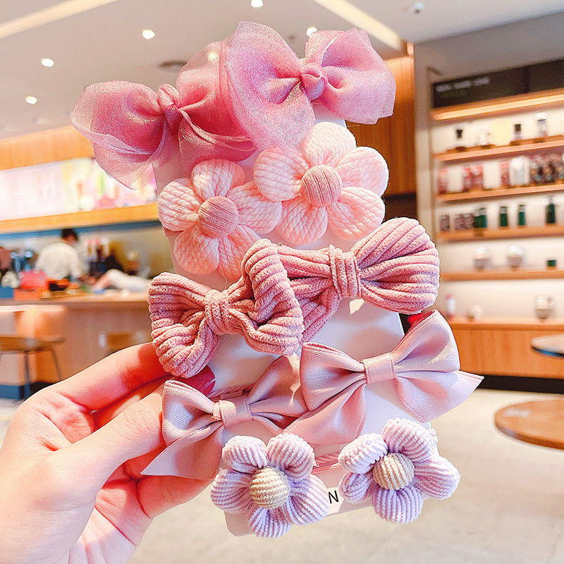 Kawaii Fashion Whimsical Blossom Bow Hair Accessory Ensemble