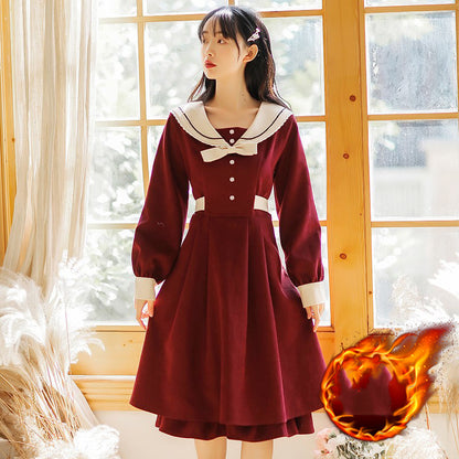 Kawaii Fashion Punk Dress Velvet Cherry Blossom Dream Dress