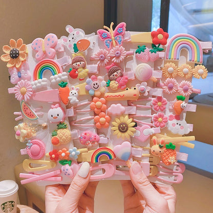 Kawaii Fashion Whimsical Blossom Bow Hair Accessory Ensemble