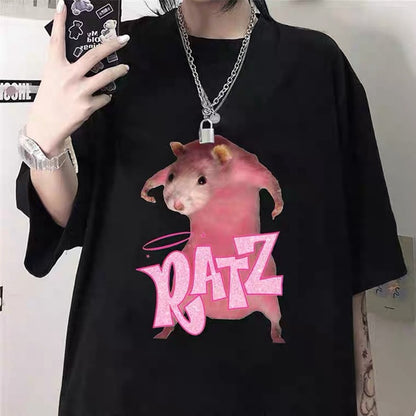 New Gothic Kawaii Print Short Sleeve T-shirt