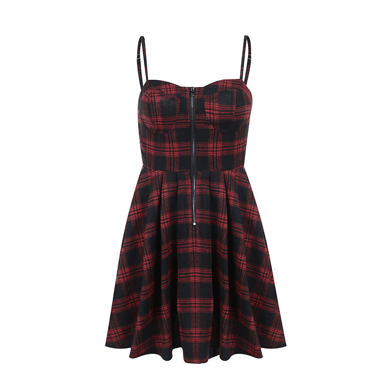 Kawaii Fashion Punk Dress Crimson Candy Dream Suspender Dress