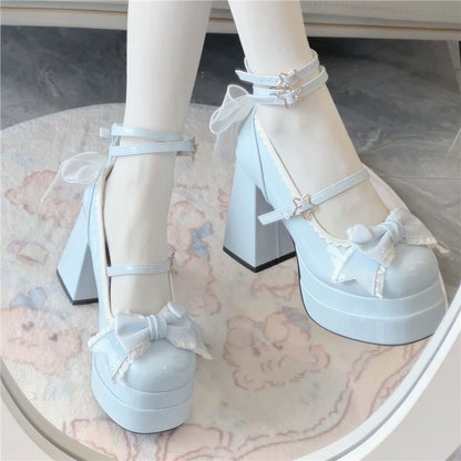 Kawaii Fashion Shoes Whimsical Twilight Buckle Heels